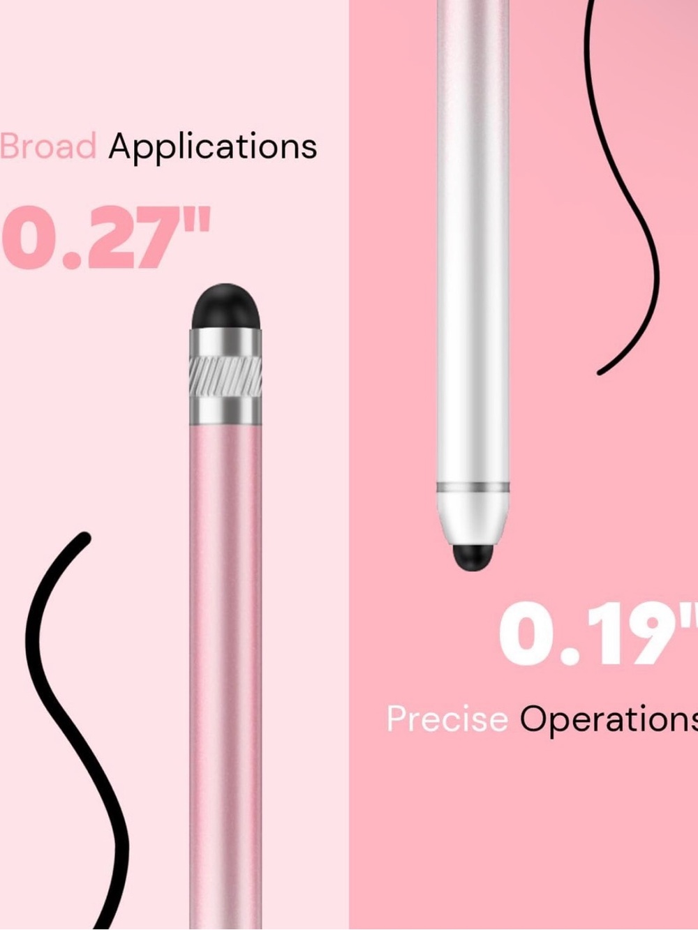 Stylus Pen for Touchscreen Tablets - Purple & Pink - Picture 2 of 4